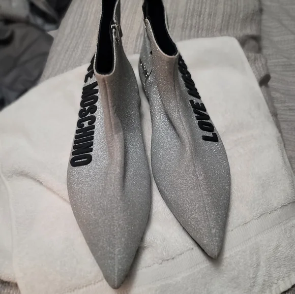 Love moschino silver glitter metallic booties - Picture 3 of 10